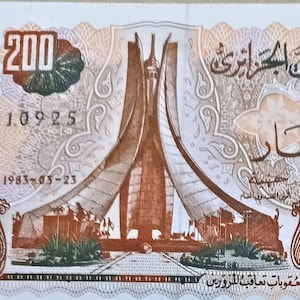 Algeria 200 Dinars valuta Banconota 1983 UNC, - Vecchia Carta Moneta - Banconote Mondo Estero - Collezione Carta Moneta.regali per lui