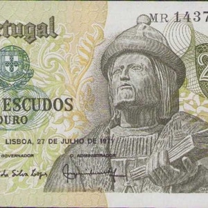 Portugal 20 Escudos currency banknote 1971 XF.- old paper money , Foreign World Banknotes - Collection Paper Money- gifts for him.