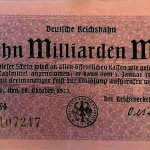 Germany Notgeld Stadt Berlin - Reichsbahn 10 Billion Mark 1923 UNC,- . Notgeld - Altes Papiergeld.-