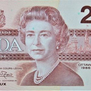 Banconota da 2 dollari canadesi 1986 UNC. - Vecchia Carta Moneta - Banconote Mondo Estero - Collezione Carta Moneta - regali per lui.