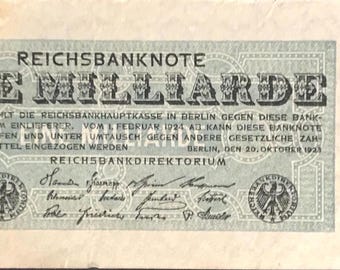 Germany Reichsbanknote 1 Billion Mark 1923 F-XF. Paper money- Collection Old Paper Money.-Foreign World Currency/Banknotes.-gifts for him.