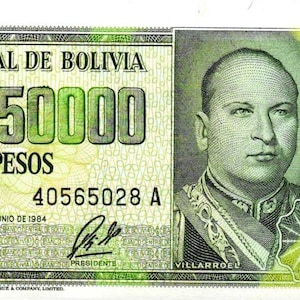 Bolivien 50.000 Bolivianos Währung Banknote 1984 UNC. altes Papiergeld, Ausländische Welt Banknoten - Sammlung Papiergeld. Geschenke für Ihn.