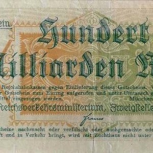 Germania Notgeld Stadt München 100 miliardi di marchi 1923 BB,-. Denaro di emergenza - Vecchia carta moneta.-