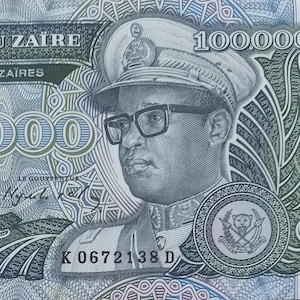 Zaire 100.000 Zaires Währung Banknoten, 1992 UNC. altes Papiergeld. Ausländische Welt Banknoten - Sammlung Papiergeld.- Geschenke für Ihn.