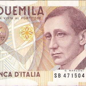 Italien 2.000 Lire Währung Banknote 1990 VF-XF. Altes Papiergeld, Ausländische Welt Banknoten - Sammlung Papiergeld-Geschenke für Ihn.