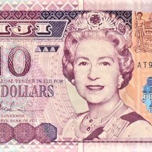 Banconota da 10 dollari delle Figi del 2002 XF. - Carta moneta - Banconote straniere - Collezione di carta moneta - regali per lui.