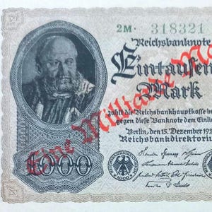 Germany Reichsbanknote 1 Billion Mark 1922 XF-UNC. Paper money- Collection Old Paper Money.- Foreign World Currency/Banknotes.