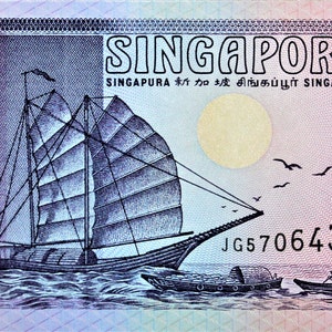 Singapur 2 Dollar Währung Banknote 1992 VF-XF,- altes Papiergeld Ausländische Welt Banknoten - Sammlung Papiergeld.- Geschenke für Ihn.