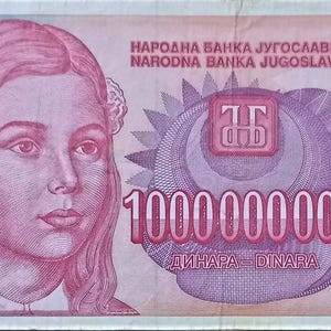 Banconota da 1 miliardo di dinara della Jugoslavia, 1993 VF-XF. - vecchia carta moneta, Banconote straniere - Collezione Carta moneta. Regali per lui.