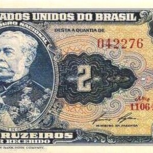 Banconota da 2 Cruzeiros del Brasile 1955-58 UNC, - Carta moneta, Banconote straniere - Collezione di carta moneta