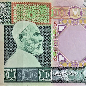 Banconota da 10 Dinari Libia 2002 XF,- Vecchia Carta Moneta - Banconote Mondo Estero - Collezione Carta Moneta.regali per lui