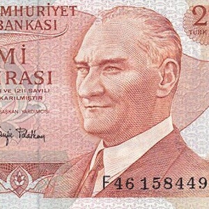 Banconota da 20 lire della Turchia, 1966-1974 UNC. Vecchia carta moneta, banconote straniere - Collezione di carta moneta.Regali per lui.