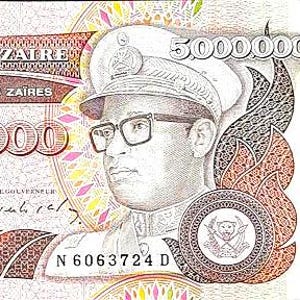 Zaire 5.000.000 di banconote dello Zaire, 1992 UNC. Vecchia carta moneta. Banconote straniere del mondo - Collezione di carta moneta - regali per lui.