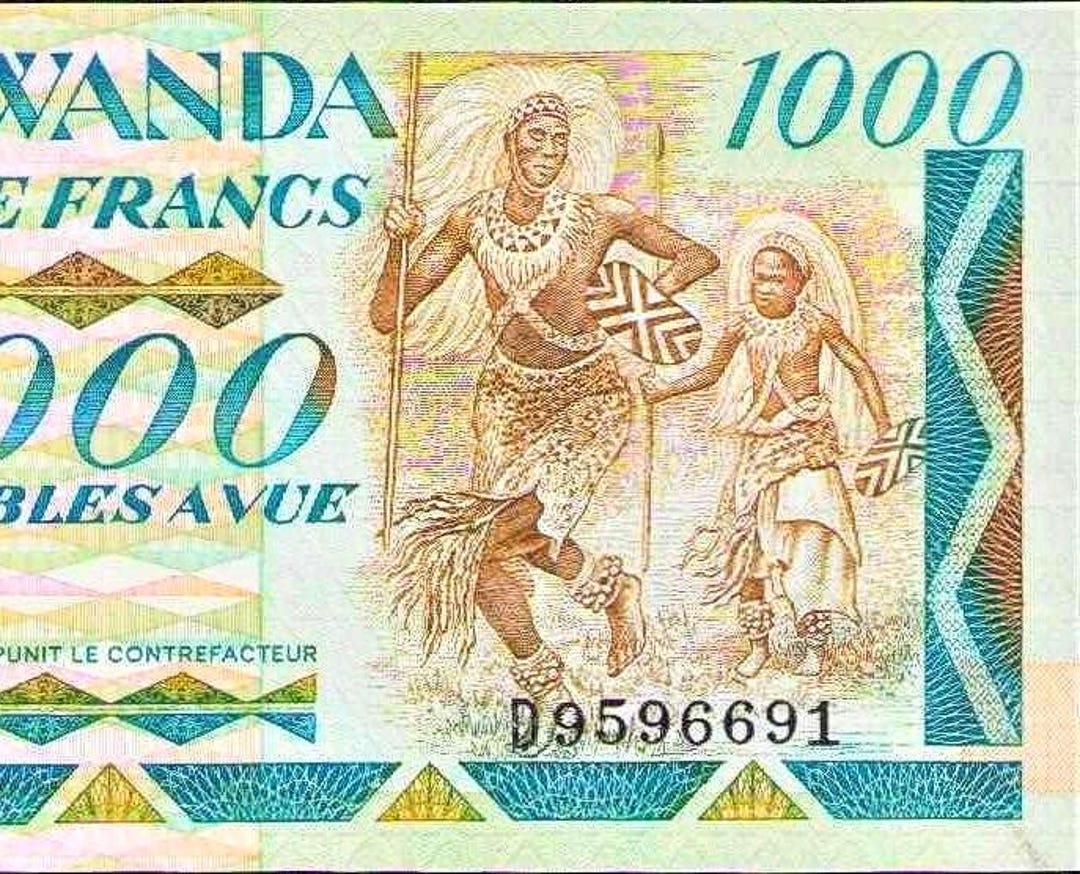 Paper Money Rwanda Rwanda 1.000 Francs Currency Banknote 1988 UNC. - Old Paper Money ...