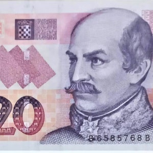 Croatia 20 Kuna currency Banknote 1993-94 VF-XF .- old Paper Money, Foreign World Banknotes -  Collection Paper Money