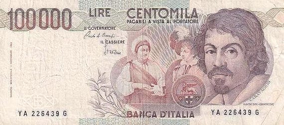 海外旧紙幣 旧紙幣 イタリア紙幣100000リラ イタリア 10000 リラの値段