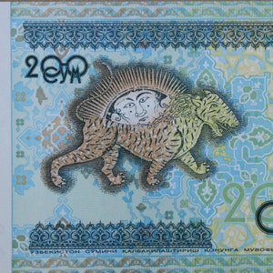 Usbekistan 200 Som Währung Banknote 1999 UNC. - altes Papiergeld - Fremde Welt Banknoten - Sammlung Papiergeld- Geschenke für Ihn.