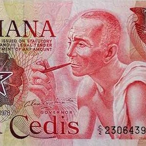 Banconota da 10 Cedis del Ghana del 1978 UNC, vecchia carta moneta - Banconote straniere - Collezione di carta moneta - regali per lui.