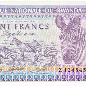Ruanda 100 Francs Währung Geldschein 1989 UNC.  - altes Papiergeld - Ausländische Welt Banknoten - Sammlung Papiergeld - Geschenke für Ihn.