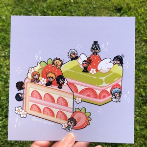 Carte postale de gâteaux aux fraises Soul Reaper Impression artistique
