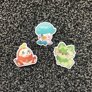 Starter PKMN Fuecoco, Sprigatito and Quaxly | Scarlet and Violet PKMN Sticker