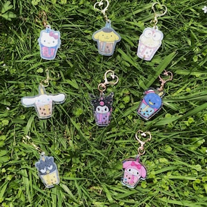 Kawaii Animals boba keychain | Kawaii Animals bubble tea keychain