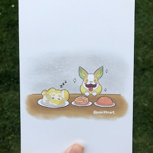 Yamper and Fidough | Scarlet and Violet PKMN Postcard Art Print