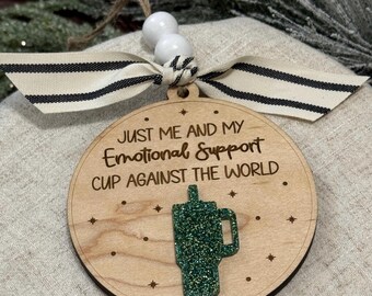 Emotionale Unterstützung Cup Ornament | Lustige Weihnachtsverzierung | Weihnachtsgeschenk | Weihnachtsgeschenk | Ornamentbörse | Becher Ornament