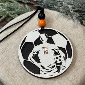 Soccer Christmas Ornament | Christmas Ornament | Soccer Player Gift | Soccer Car Charm | Soccer Player Christmas Ornament | Soccer Gift