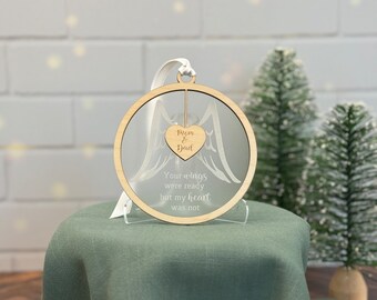 Personalized Angel Wing Remembrance Ornament | Memory Ornament | Angel Wing Ornament | Your wings were ready but my heart was not ornament