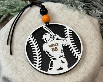 Baseball Christmas Ornament | Christmas Ornament | Baseball Player Gift | Baseball Car Charm | Baseball Player Christmas Ornament