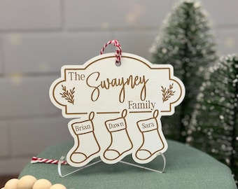 Personalized Family Stockings Ornament | Family Ornament | Christmas Ornament | Christmas Gift | Stocking Stuffer | Gift Giving | 1-20 Names