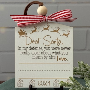 Adorno de carta de Santa / Adorno de escritura a mano / Adorno de Navidad / Regalo de Navidad / Relleno de medias / Regalo / Adorno de recuerdo