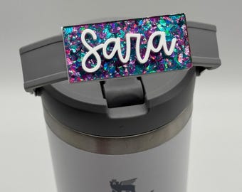 Personalized 20oz/30oz/40oz/64oz Chunky Cotton Candy Glitter tumbler name tag | 20oz/30oz/40oz/64oz Stanley IceFlow Tumbler Name Tag |