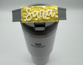 Personalized Yellow Pearl Tumbler Name Tag - Stanley IceFlow Tumbler
