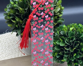 Cherries and Bows Themed Bookmark | Cherries Bookmark | Cherries and Bows bookmark | Gift for Book Lover | Gift for Kids | Favors