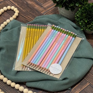 Set of 12 Inspirational Pencils | Personalized Pencils | Back to School | Engraved Pencils | Teacher Gift | 2 Color Choices