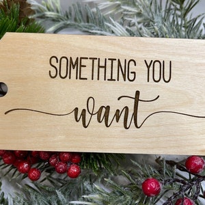 Set of 4 Wooden Gift Tags | Non-Personalized | Something you want | Something you need | Something to wear | Something to read
