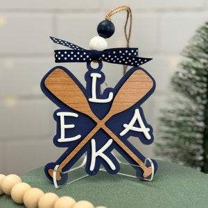 Lake Acrylic and Wood Ornament | Lake Ornament | Christmas Ornament | Lake Car Charm | Lake Christmas Decor | Lake Decor | Gift | Car Charm