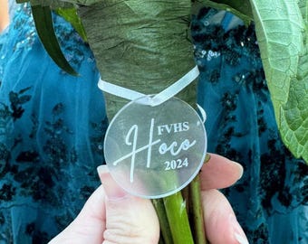 Personalized HOCO Flower Charm: Acrylic Bouquet, Corsage Keepsake