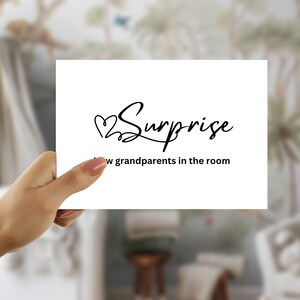 Faire-part de bébé nouveau-né carte de voeux imprimable vierge surprise 5 x 7 cadeau rétro pour maman, grands-parents, père, merci JPG PDF à imprimer à la maison