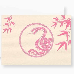 Carte de nouvel an chinois 2025 Carte de nouvel an lunaire 2025 Année du serpent Carte imprimable 5 x 7 Téléchargement instantané Cadeau minimaliste Carte de célébration