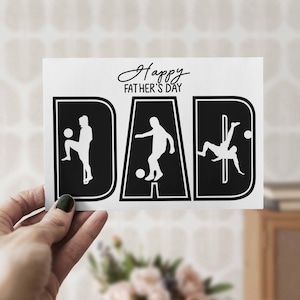 Calcio Felice Festa del Papà Stampabile Biglietto d'Auguri 5x7 Stampa a Casa Fai da Te JPG Pdf Calcio Biglietto Digitale per il Padre Regalo per Papà Sport