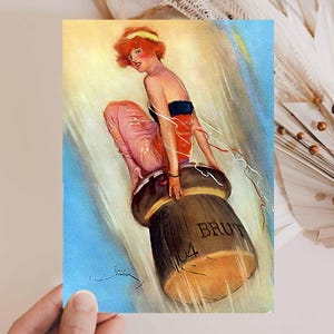 Art Deco 1920s Champagne Retro PRINTABLE Card Blank Digital Card Print at Home and Fold Vintage Blank 5x7" Greeting Card