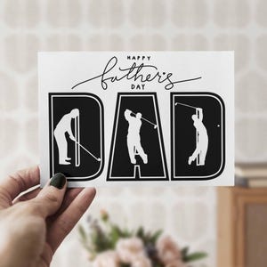 Golf Happy Father's Day Biglietto stampabile 5x7 Biglietto di auguri Stampa a casa Fai da te JPG Pdf Golfing Biglietto digitale per il padre Regalo per papà Golfista