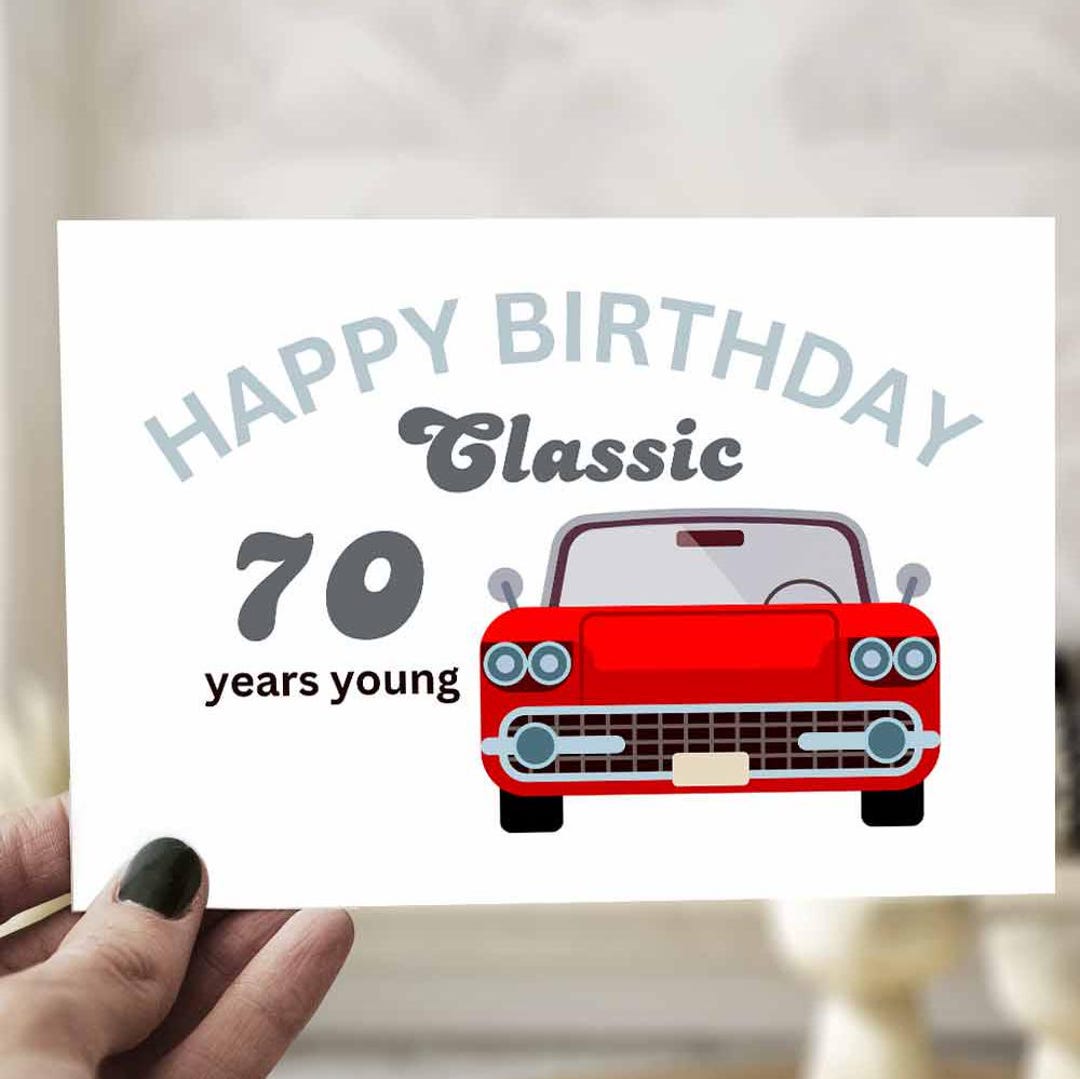 Happy 70th Birthday Printable Card Milestone Birthday Gift Digital ...