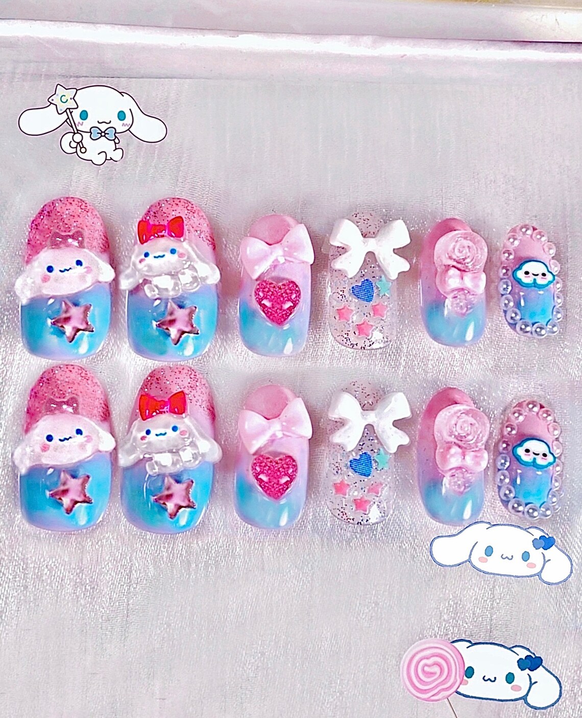 Cinnamon Roll Press on Nails /sanrio Press on Nails Pink Etsy