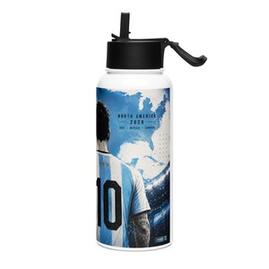 Messi World Cup 2026 - Stainless steel water bottle with a straw lid