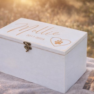 Personalized Pet Keepsake Box | Dog Memorial Chest | Rustic Cedar Memory Box