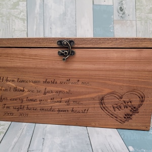 Pet Memory Chest Pet Memory Box -Personalized Pet Urn - Pet Memory Chest Pet Memory Box - Pet Keepsake Box - Pet Memorial Pet Urn